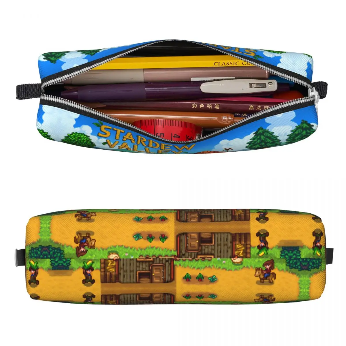 جميل Stardew Valley مقلمة الزراعة RPG لعبة Pencilcases حامل قلم للطلاب حقائب ذات سعة كبيرة الطلاب المدرسة