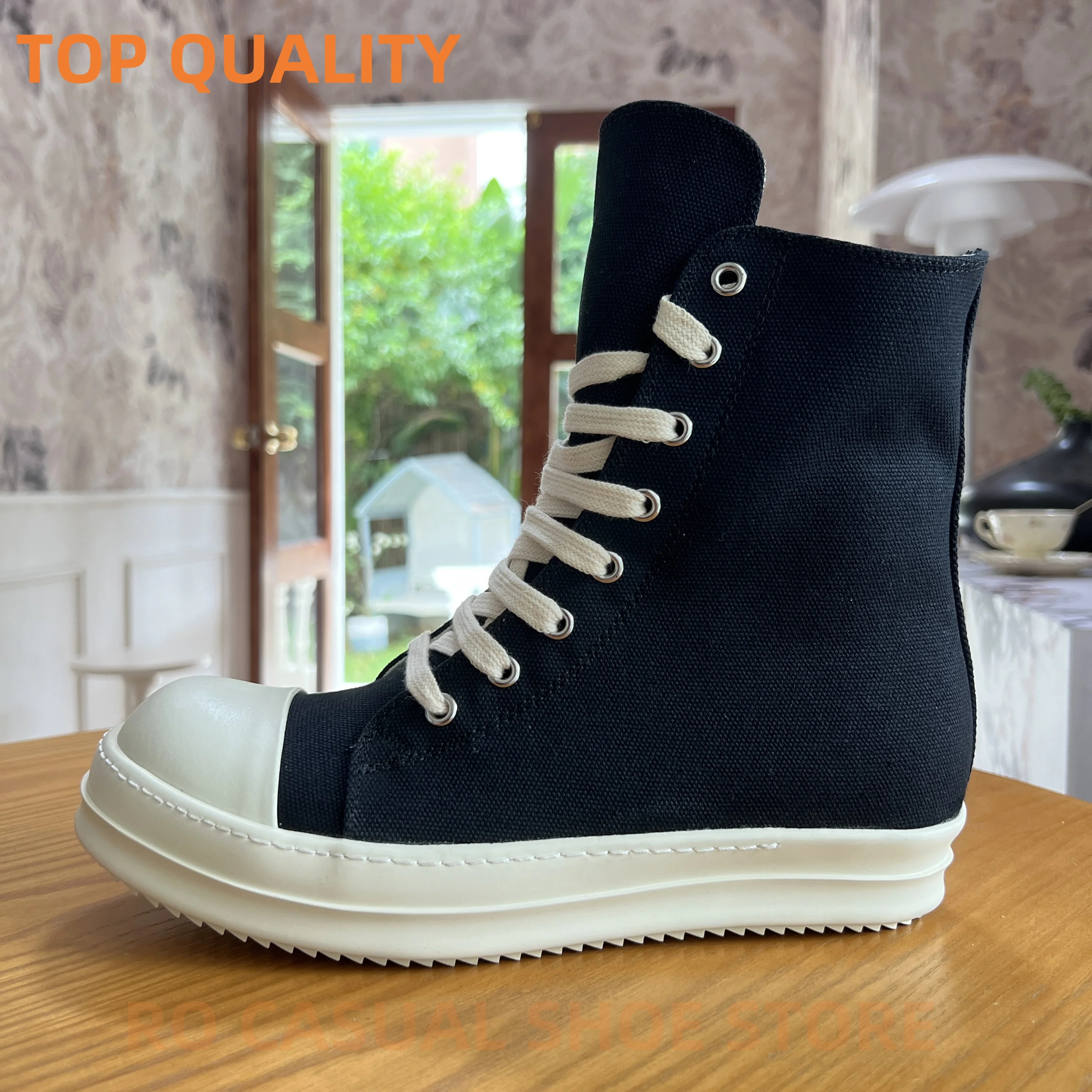 

Ricks Outdoor Luxury BLACK Canvas Low Top Quality Men Shoe Lace Up Women Sneaker Fashion Casual Fashion Design boots & Shoes