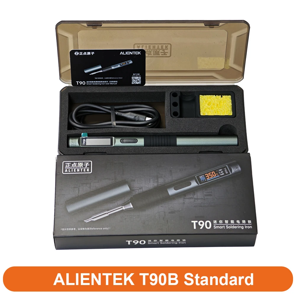 ALIENTEK T90B Smart Soldeerbout 140W PD3.1 Type-C IPS Scherm Verstelbare Temperatuur T245 Punten Precisie Soldeer Gereedschap