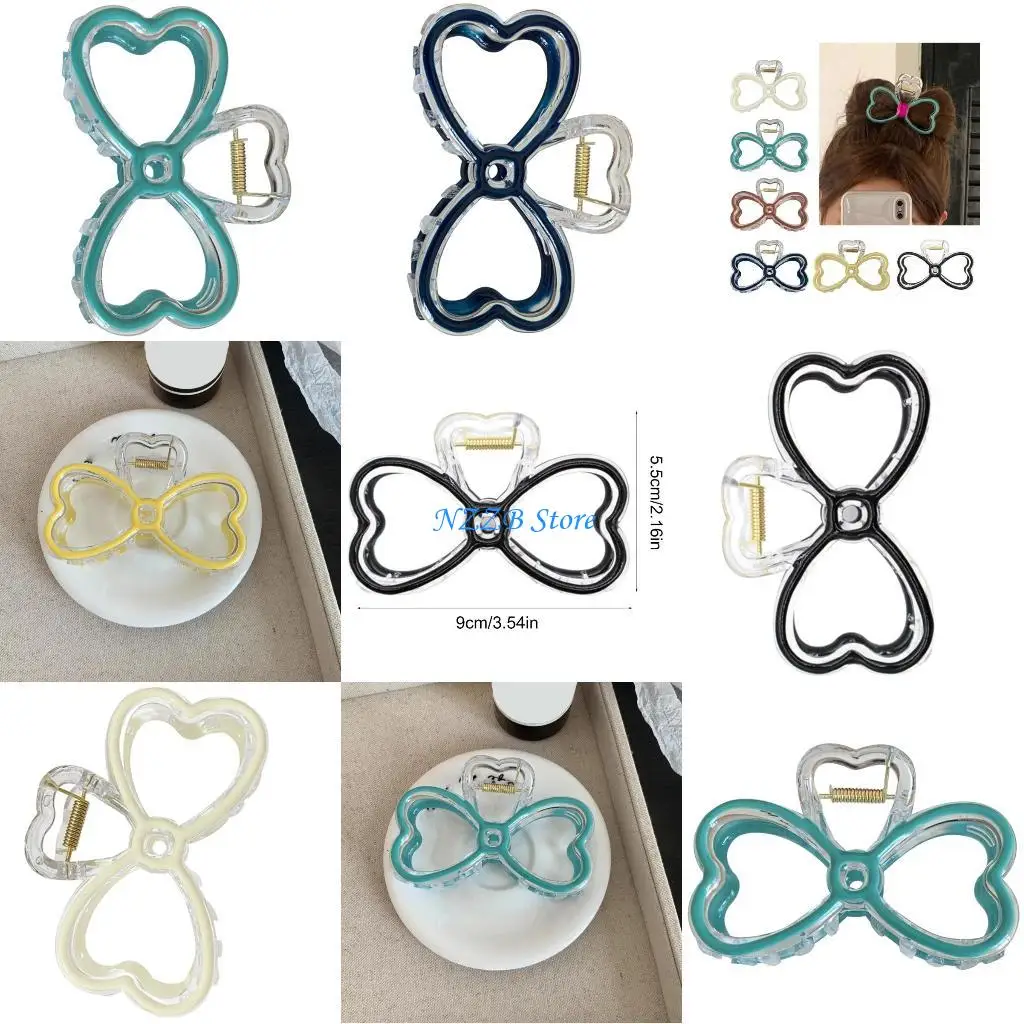 

T21F Stylish Bowknot Claw Clip Ponytails Hair Jaw Clip Strong Hold Hair Catch Clip Barrettes Women Headwear Hair Accessory