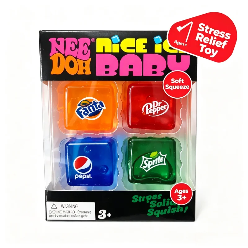 4 Nice Ice Baby Ice Cube Pinch Decompression Toys Super Realistic Pinch Ball Decompression Anti-anxiety Hand Sensory Toys