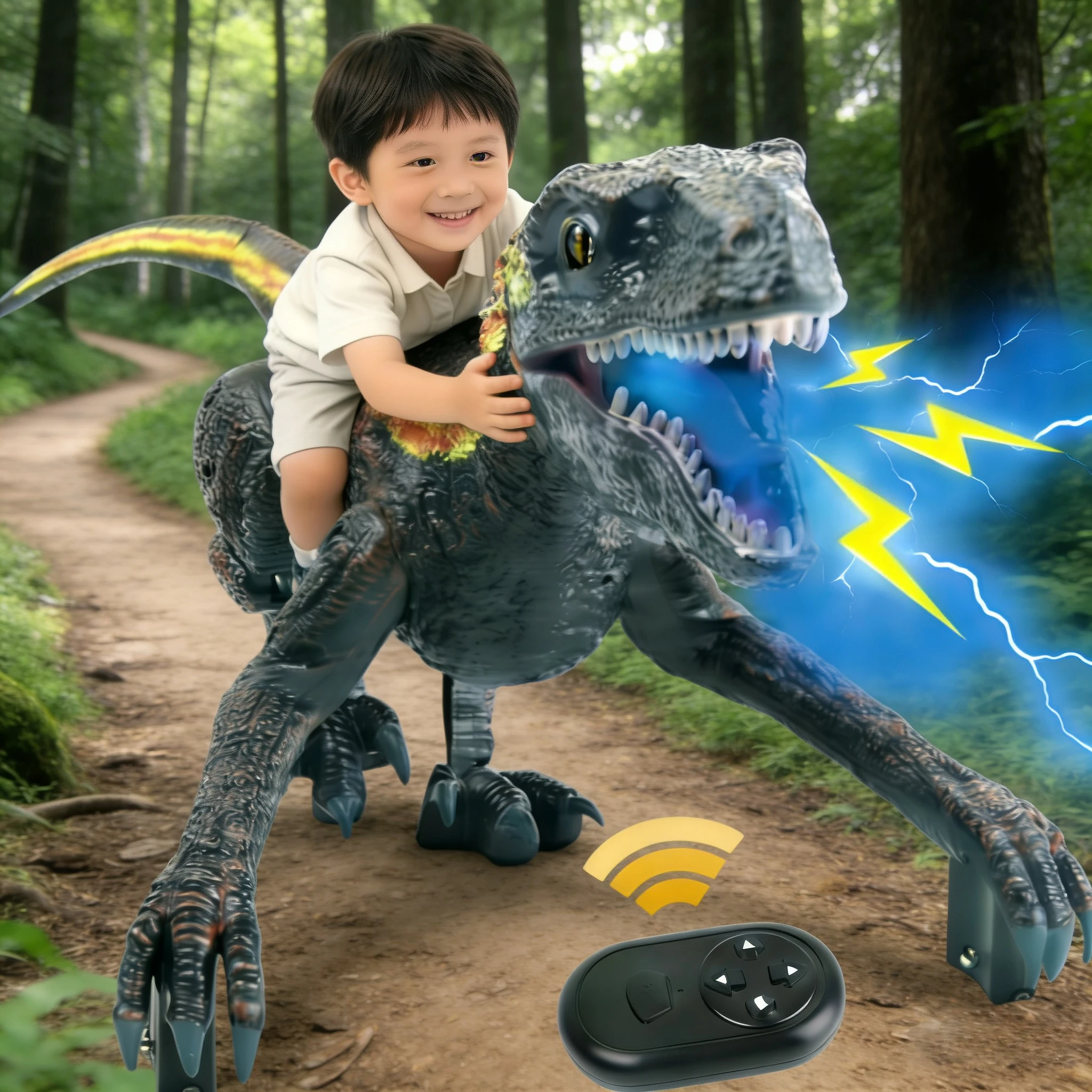 

2.4G RC Velociraptor Dinosaur – Roaring & Glowing Electric Walking Jurassic Simulation Toy | Kids Gift