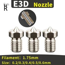 E3D Titanium Alloy Bicos de alta resistência, 3D Printer Parts, V5, V6 Filamento, Ender 3, CR10s, M6 Rosca Bico, 1,75mm, TC4