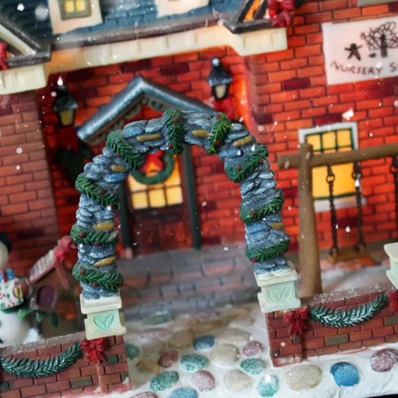 Miniature Halloween Christmas Resin Painted 3D House Figurine Sand Table Building Ornaments