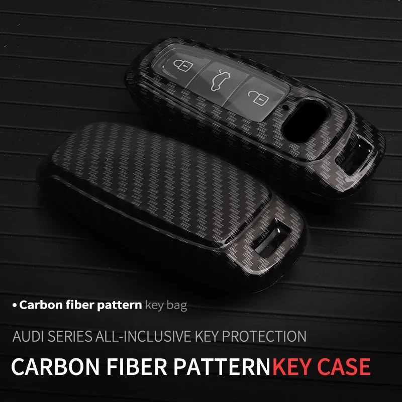 2023 New Fashion ABS Carbon FiberTPU Car Remote Key Bag For Audi A3 A6 A7 A8 C8 D5 Q4 Q7 Q8 S6 S8 S7 RS E-tron GT 2022 2021 2020