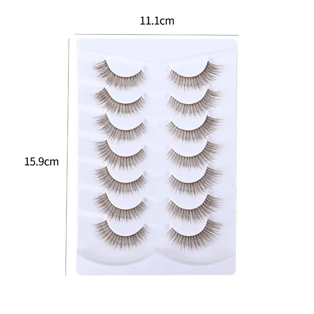 with Clear Band Faux Mink Brown Lashes Natural Look Wispy Volume Brown Eyelashes C Curl Short Eye Lashes Eyelash Extension