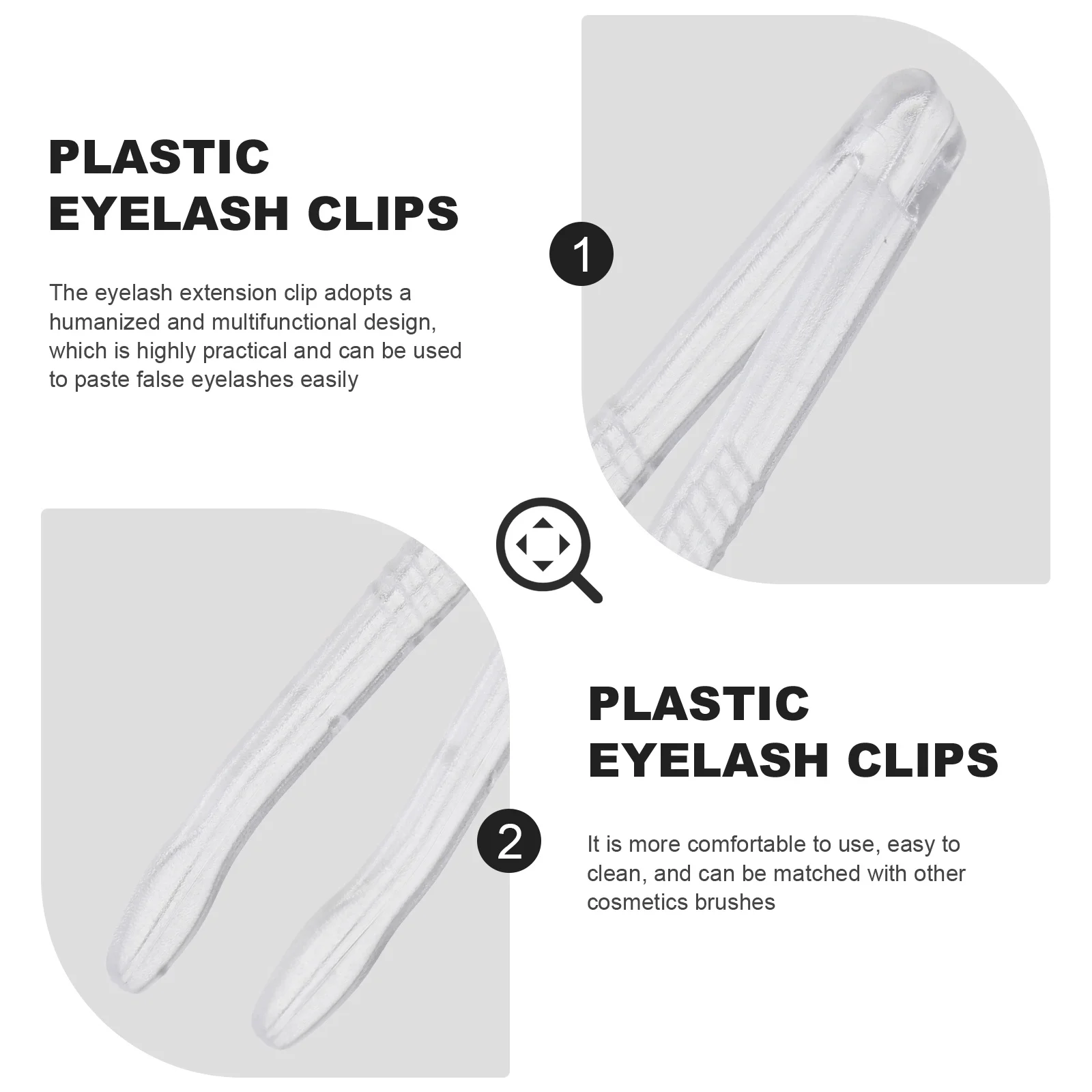 50 قطعة من مشبك مزيل الرموش الصناعية أداة مكياج شفافة لتطبيق ملصقات الجفن المزدوج والتحكم الدقيق