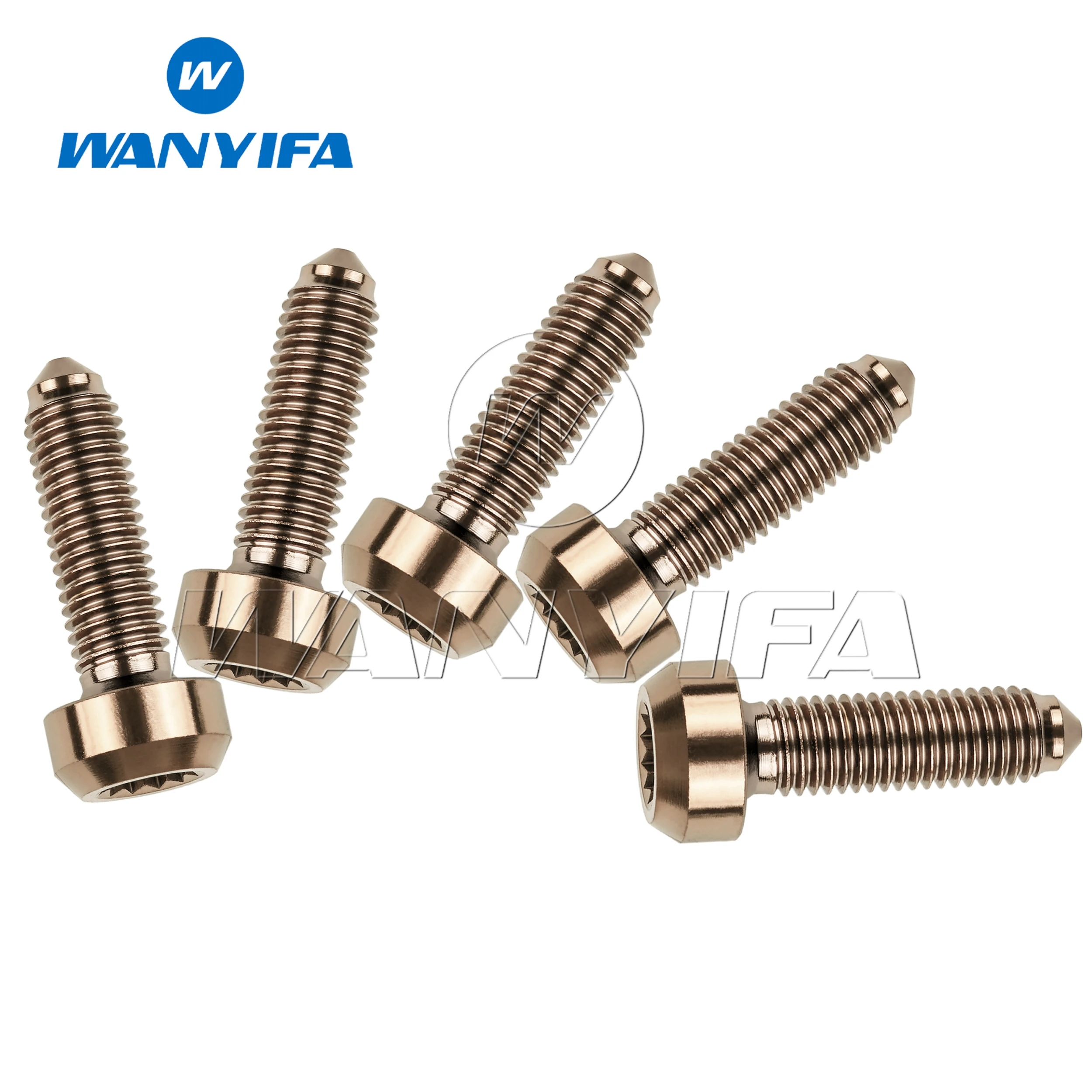 Wanyifa TC4 Titanium Ti Bolt M7x24.5mm Pitch 1.0mm Screws 6.4mm spline socket forged head for Motorcycle Car split rim 5/12PCS