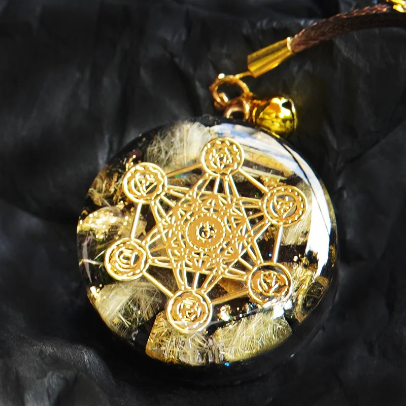 

Metatron cube Orgonite Pendant Reiki Healing Energy Generator EMF Radiation Protection Necklace Jewelry with SBB Coil