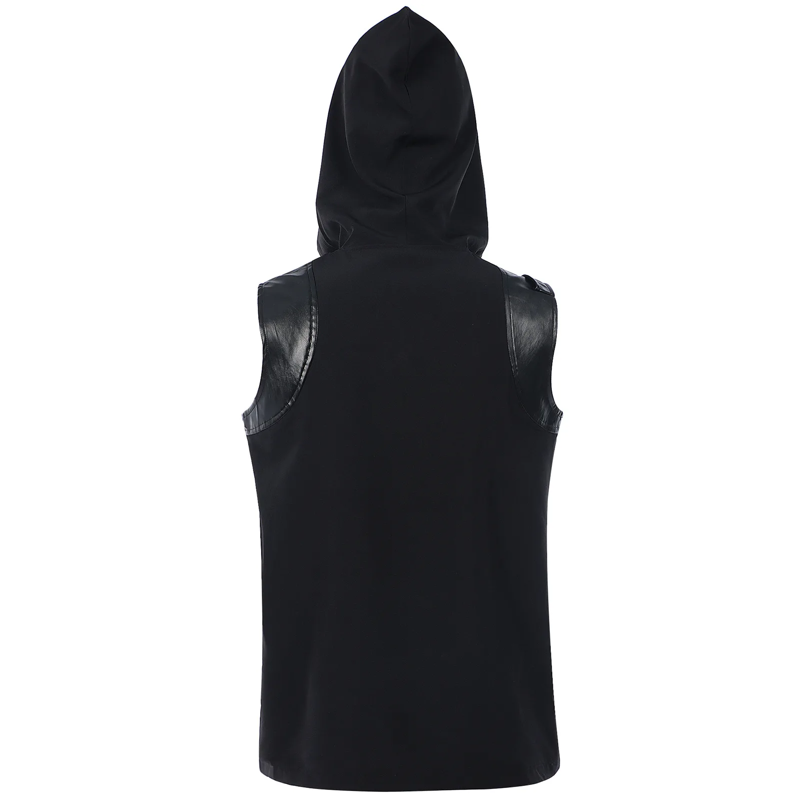 Rompi Berkerudung Abad Pertengahan Retro Hitam Gotik Renaisans Pria Punk Tanpa Lengan Tank Top Kostum Cosplay Pesta Karnaval Halloween