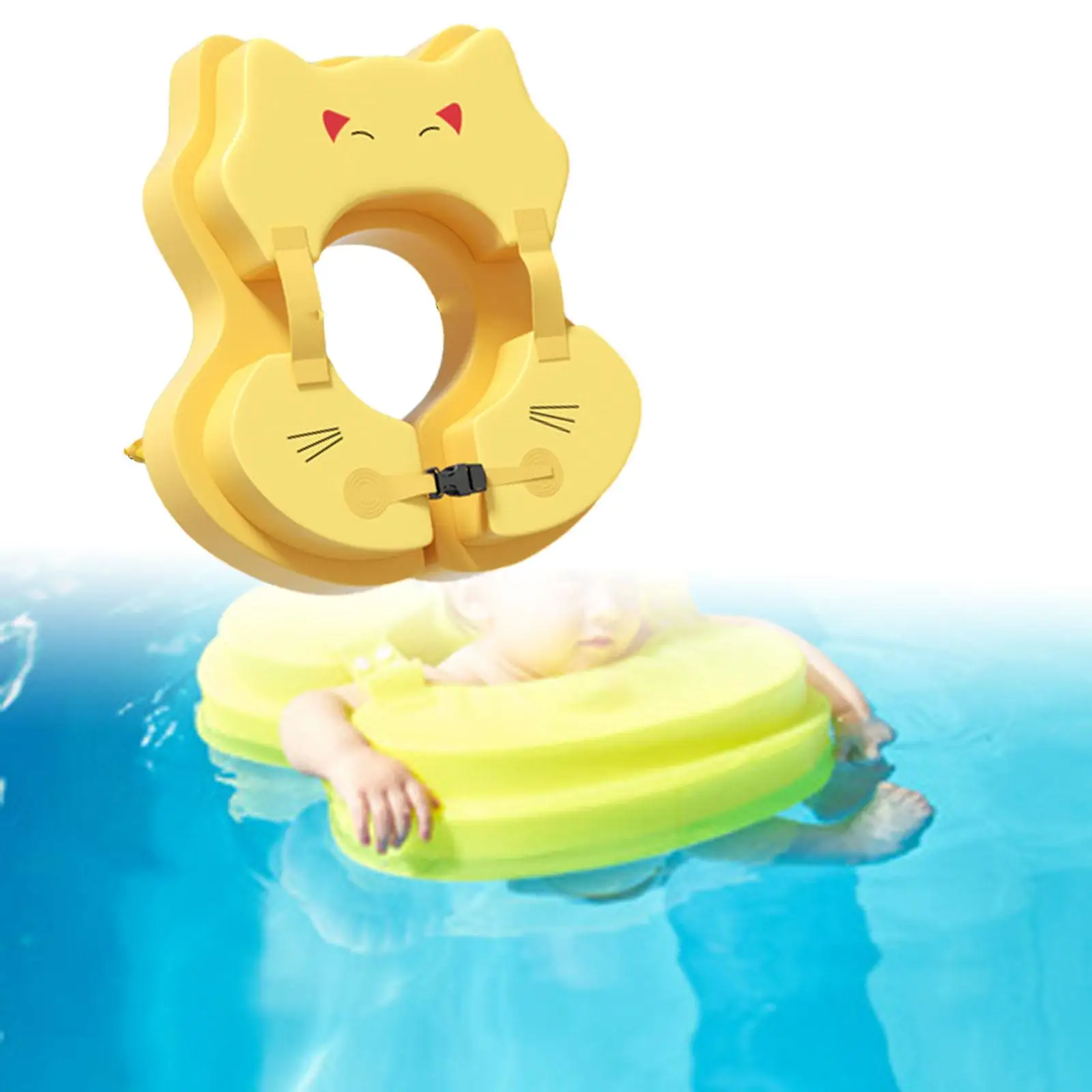 Non Inflatable ว่ายน้ําแหวนทารกลอยสระว่ายน้ําอุปกรณ์เสริม Anti Rollover เด็กว่ายน้ําลอยนุ่มน้ําหนักเบาเอวของเล่นว่ายน้ํา ﻿