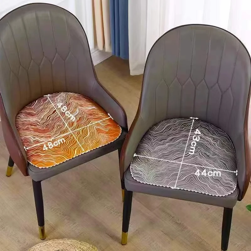 Horseshoe Shape Thick Cushion Cover Ripple Jacquard Chair Mat High Quality Non-slip Seat Mat