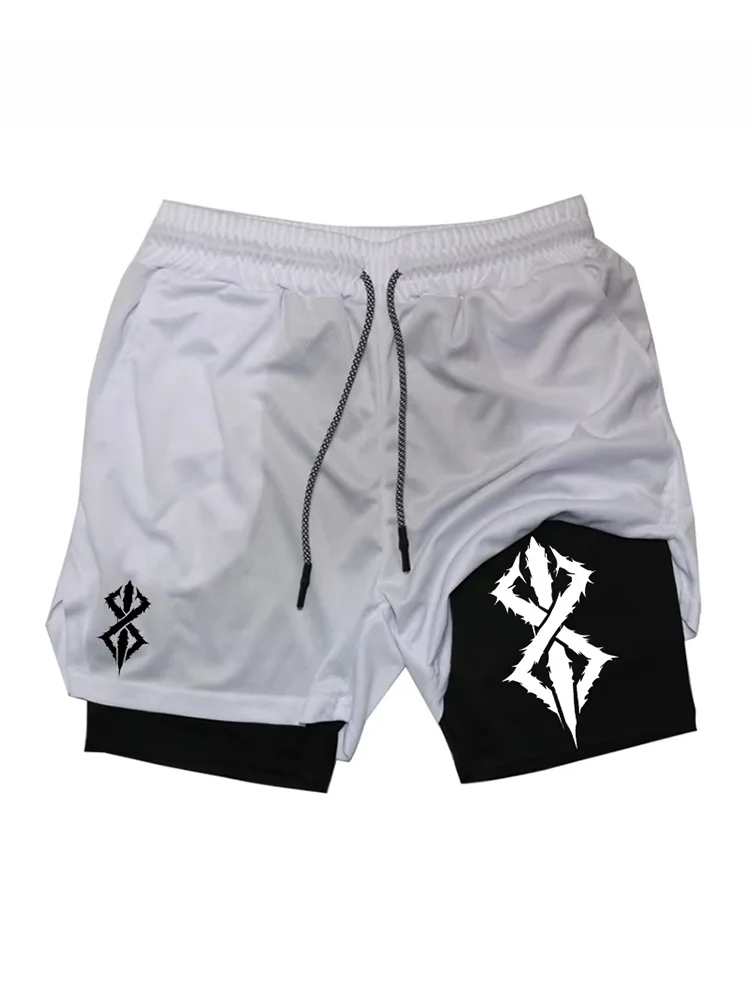 

Breathable casual quick drying men's summer comfortable sports shorts, double-layer running breathable and fashionable DF0020