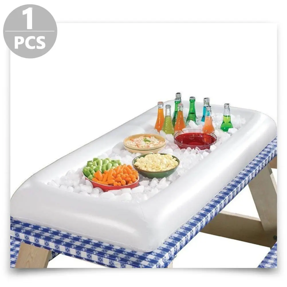 PVC Inflatable Ice Bucket Foldable Portable Ice Holder for Pool Beach Party Summer Beverage Cooler Outdoor Use