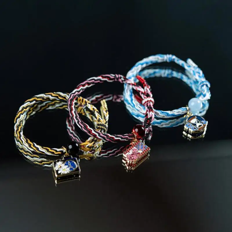 Anime Link Click Lu Guang Cheng Xiaoshi Qiao Ling Bracelet Hand Rope Charm Bracelets for Women Men Jewelry Xmas Gift