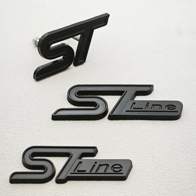 ثلاثية الأبعاد سيارة معدنية التصميم شعار STLine ST الخلفي الجذع شارة الجبهة مصبغة شعار لفورد فوكس فييستا مونديو الهروب الملحقات الخارجية #1