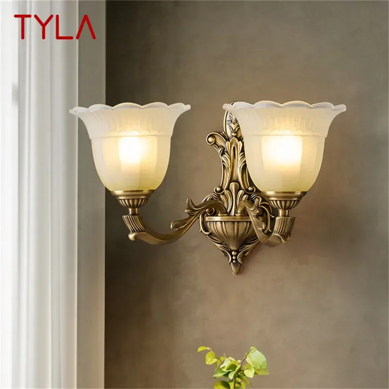 TYLA Contemporary Brass Wall Lamp Retro Creativity Living Room Bedroom Study Room Hotel Villa Model Room Hall Way Aisle Light