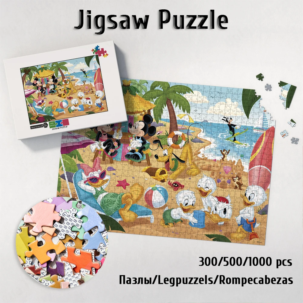 

Mickeys Beach Large Adult Jigsaw Unique Design Disney Together Time Collection Diy Puzzle Game Educational Toys for Kids Adults