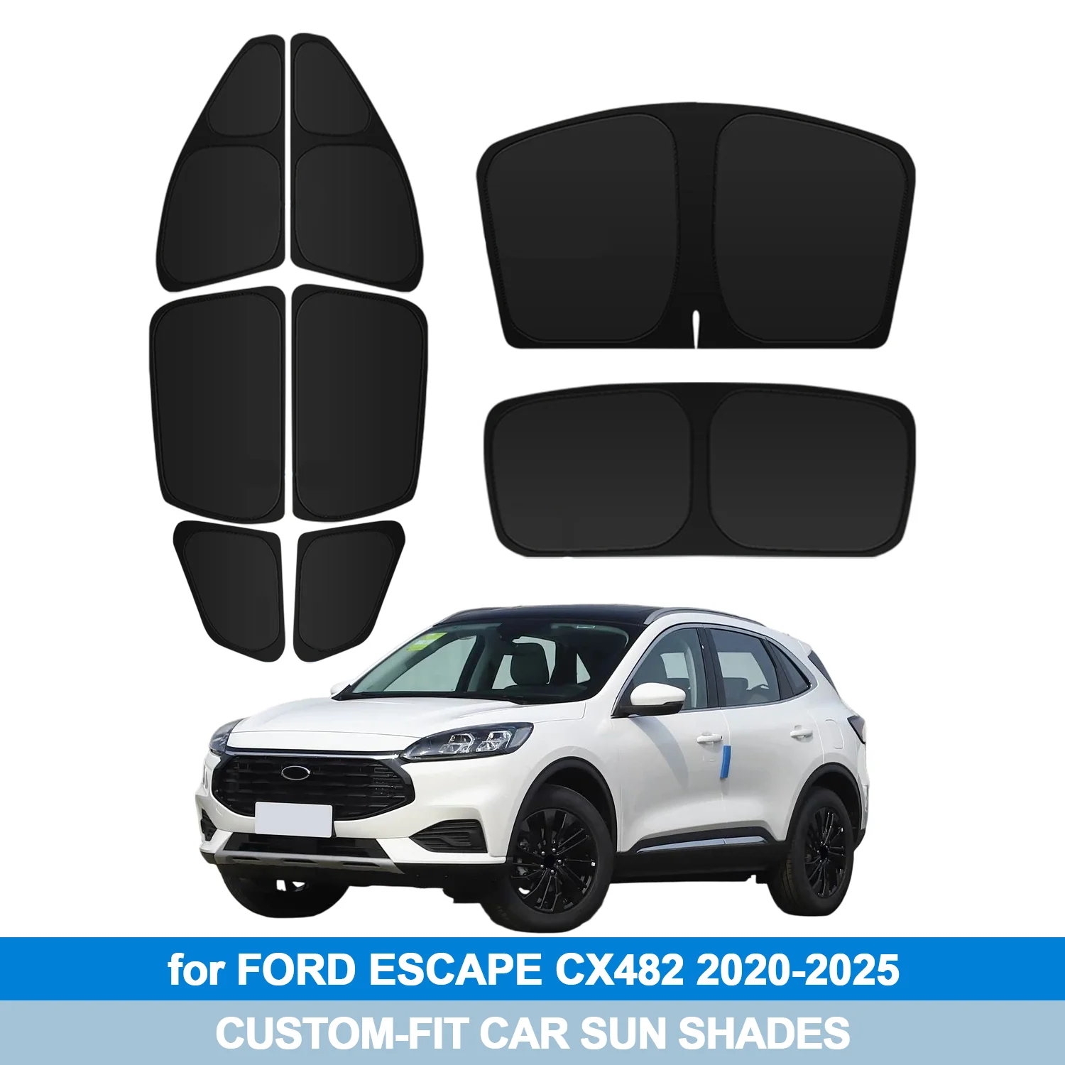 

For FORD ESCAPE CX482 2020-2025 Windshield Sun Shade Side Window Shades Cover Sun Visor Shield Privacy Protection