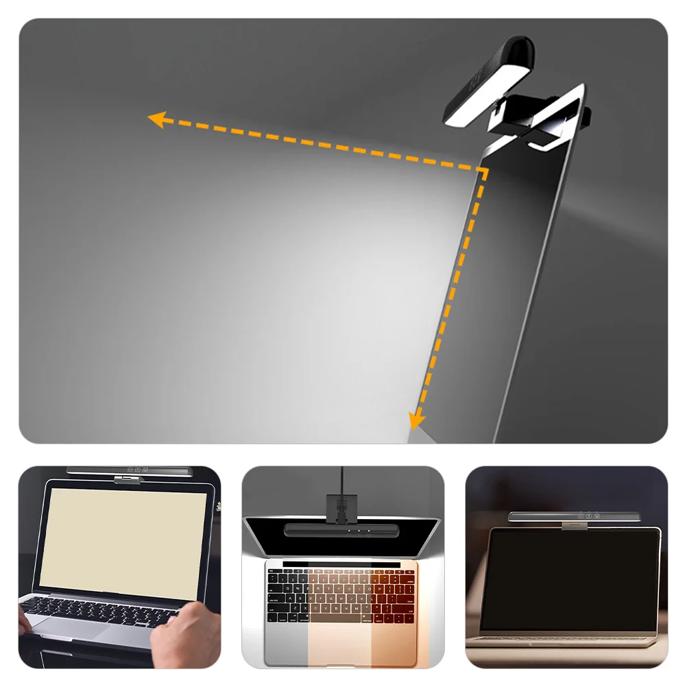 

Adjustable Screen Lamp 3-Color Modes Clip LED Light for Computer Monitor Maximize Space Practical Use Timer Function