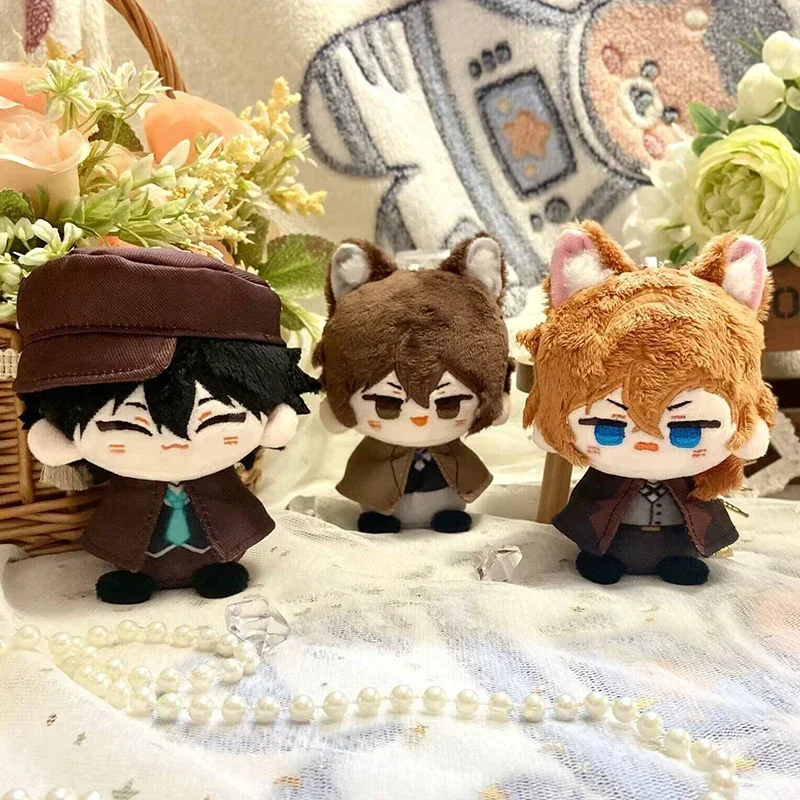 Wholesale Dogs Plush Doll Dazai Osamu Nakahara Chuuya Edogawa Rampo Mini Pendant Keychain Cute Anime Toy Kids Gift