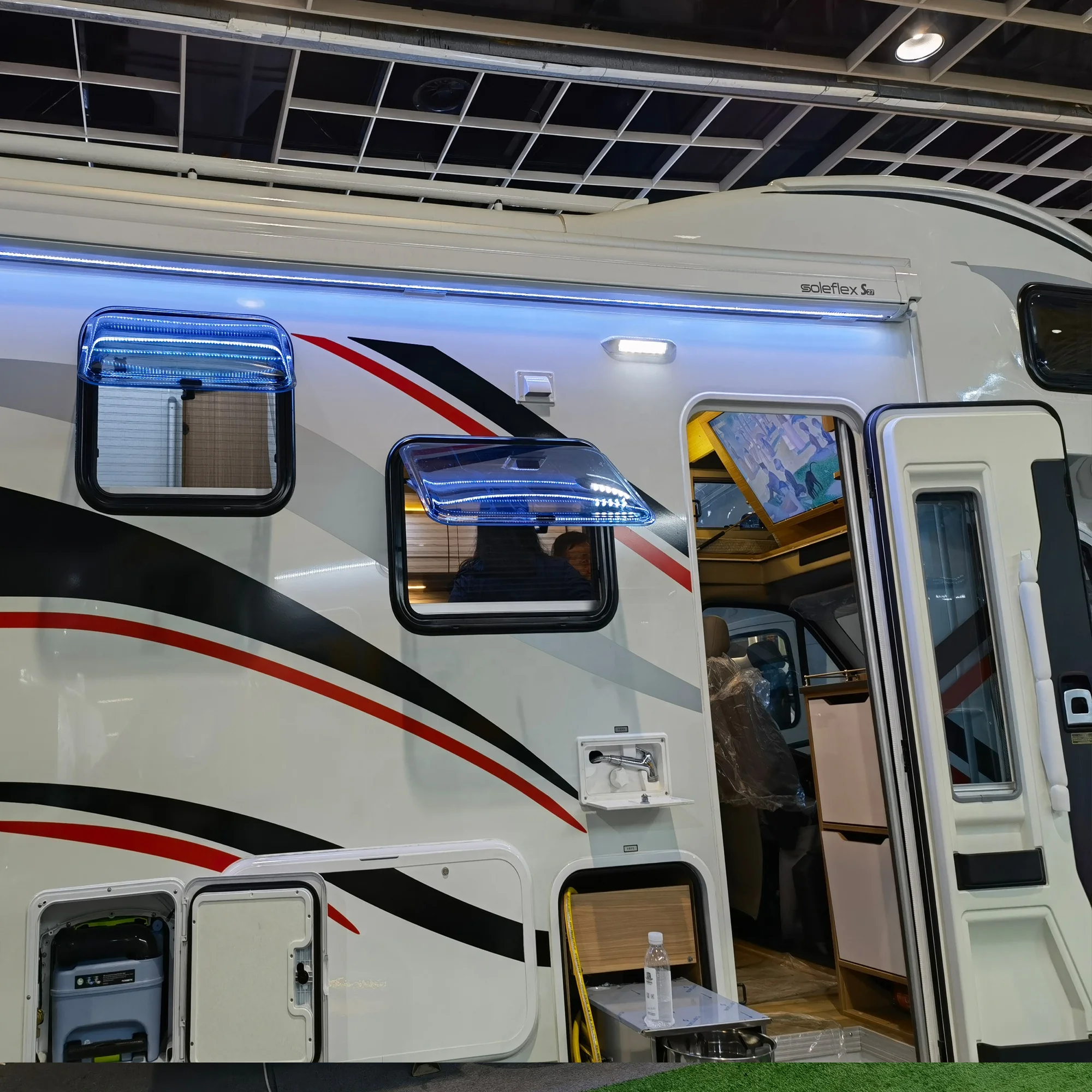 S27L Caravan Awning Side Mounted Caravan RV Awning Camper With LED Strip,Custom Size