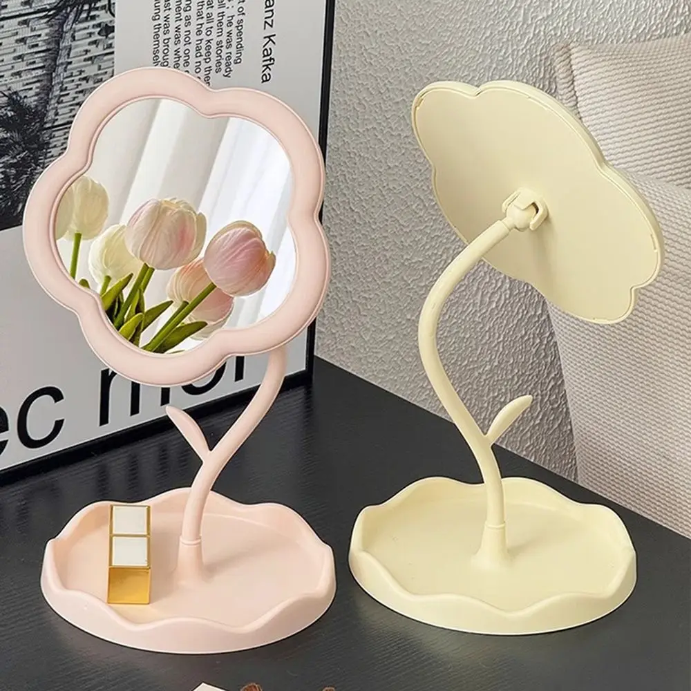 Desktop Makeup Mirror Sunflower Shaped Cute Girly Heart Dressing Mirror Detachable Hanging Jewelry High-definition Beauty Mirror