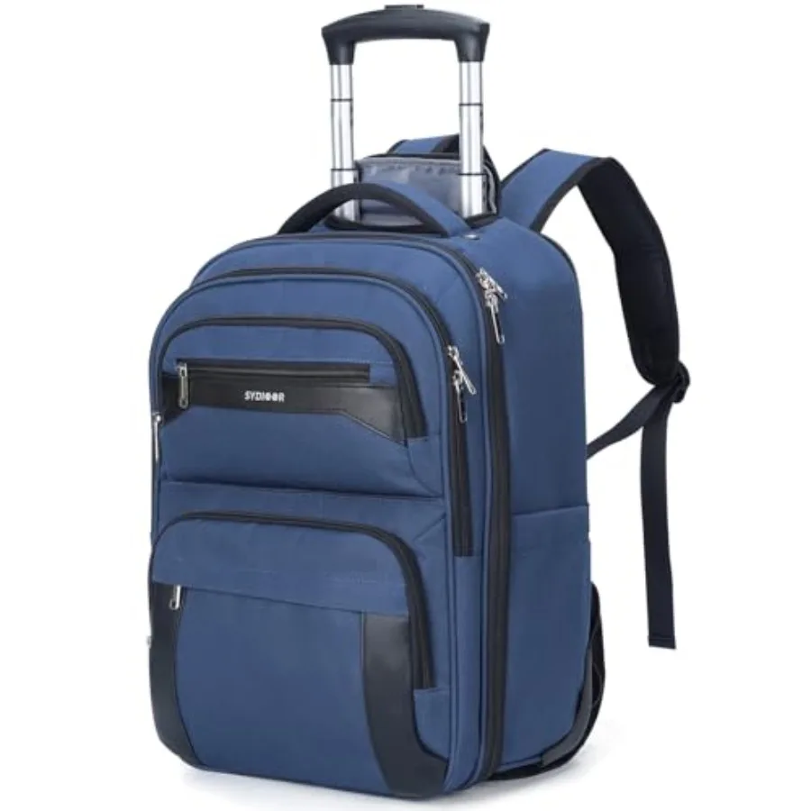 

17.7inch Rolling Backpack With Wheels for Adults Roller Carry On Luggage Wheeled Backpack Rolling Laptop Backpack for Men Women