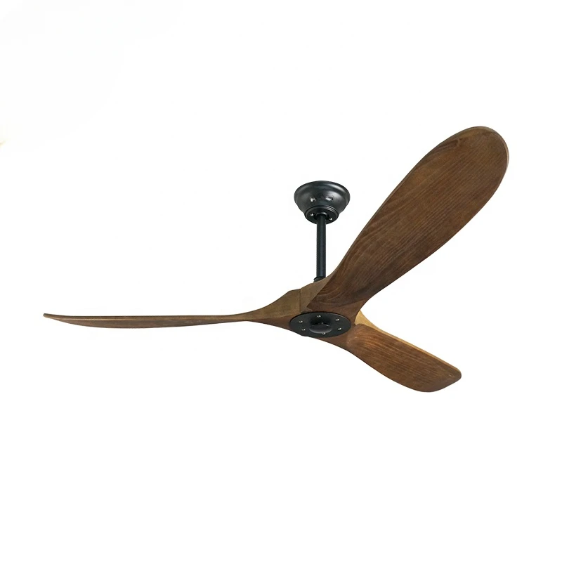 

1stshine ceiling fan special promotion quiet copper motor 3 wooden blades 60" no light ceiling fan with smart APP control