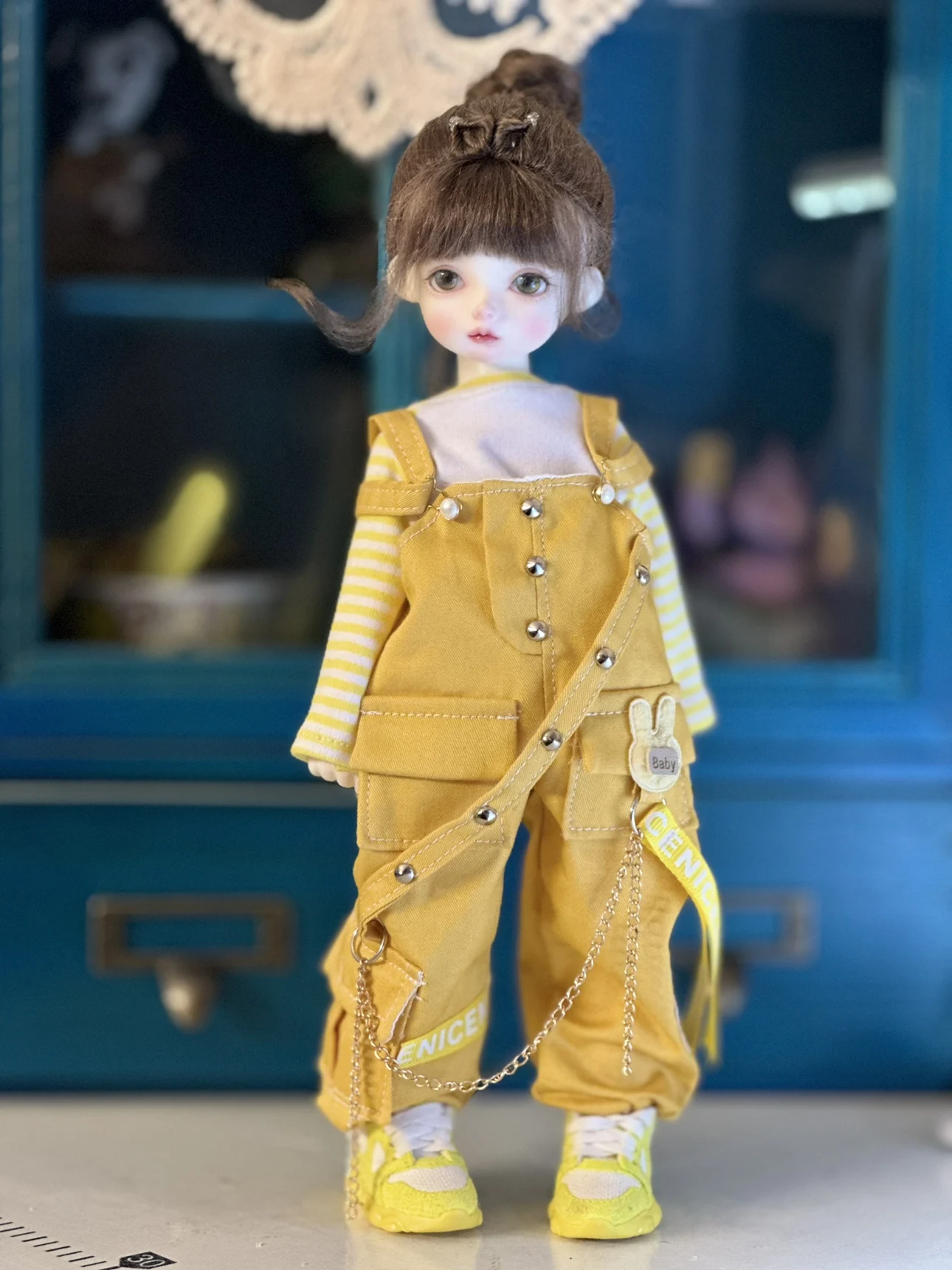 BJD doll clothes for 1/4 1/5 1/6 size cute doll overalls clothes set BJD doll clothes  1/4 1/5 1/6 doll accessories (2 points)