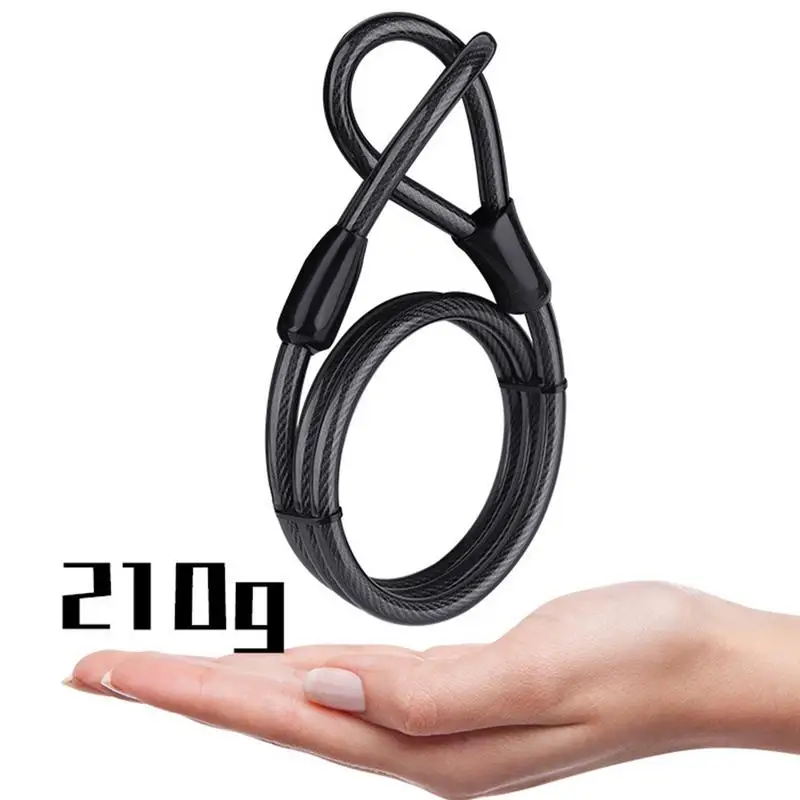 Anti-Theft Cable with Looped Ends Anti-Theft Security Cable Double Loop End Lightweight Sturdy Bikes Lock Cable for Bicycles