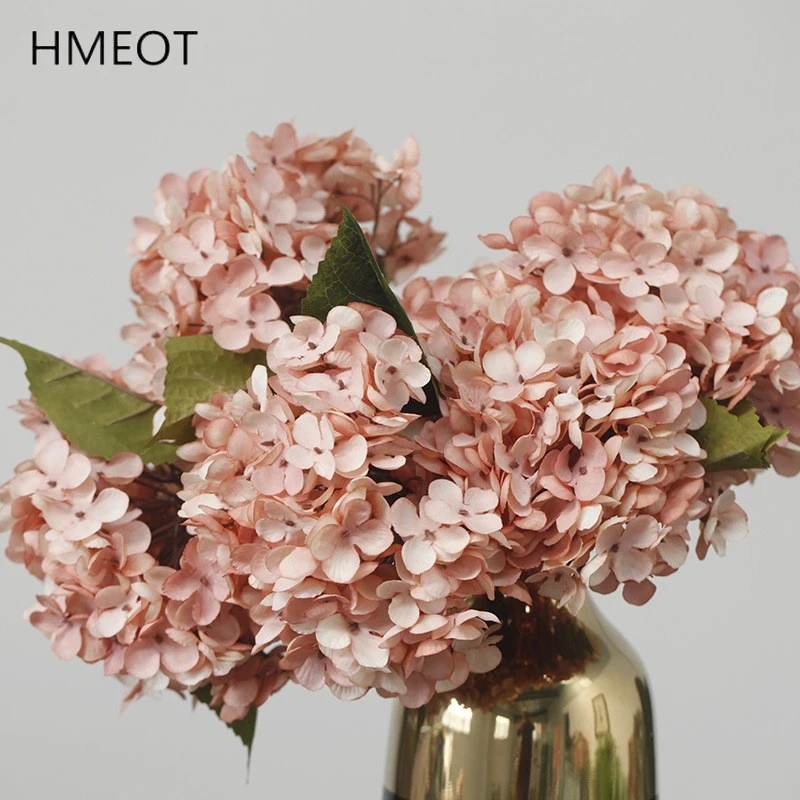 Artificial Silk Hydrangea Flower Bride Bouquet Home Decoration Wedding Floral Arrangement Accessories Photo Props H7103 H6265