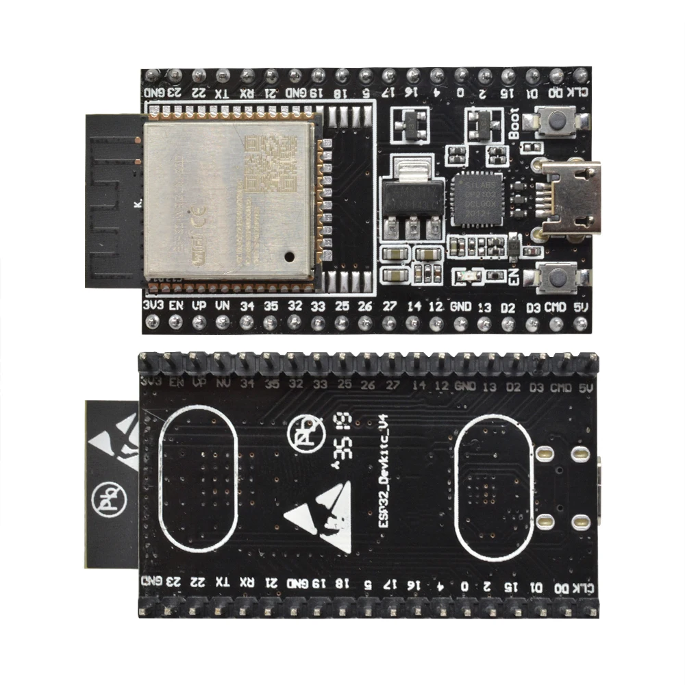 ESP32 DevKitC development board equipped with WROOM-32D/U module microcontroller development board