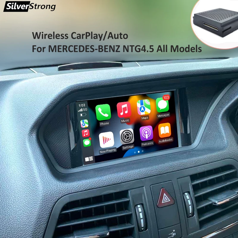 SilverStrong For Becker Navigation Wireless CarPlay NTG4.5 For Mercedes A180 A200 B180 B200 C180 C200 W204 207 W212 Android Auto