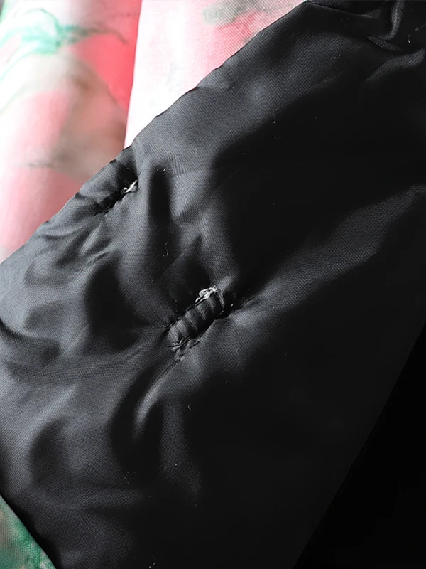 

New Chinese Sle Floral Print Cotton Jaet Women's Winter Thiened Padded Button up ort Coat Advanced Sensation