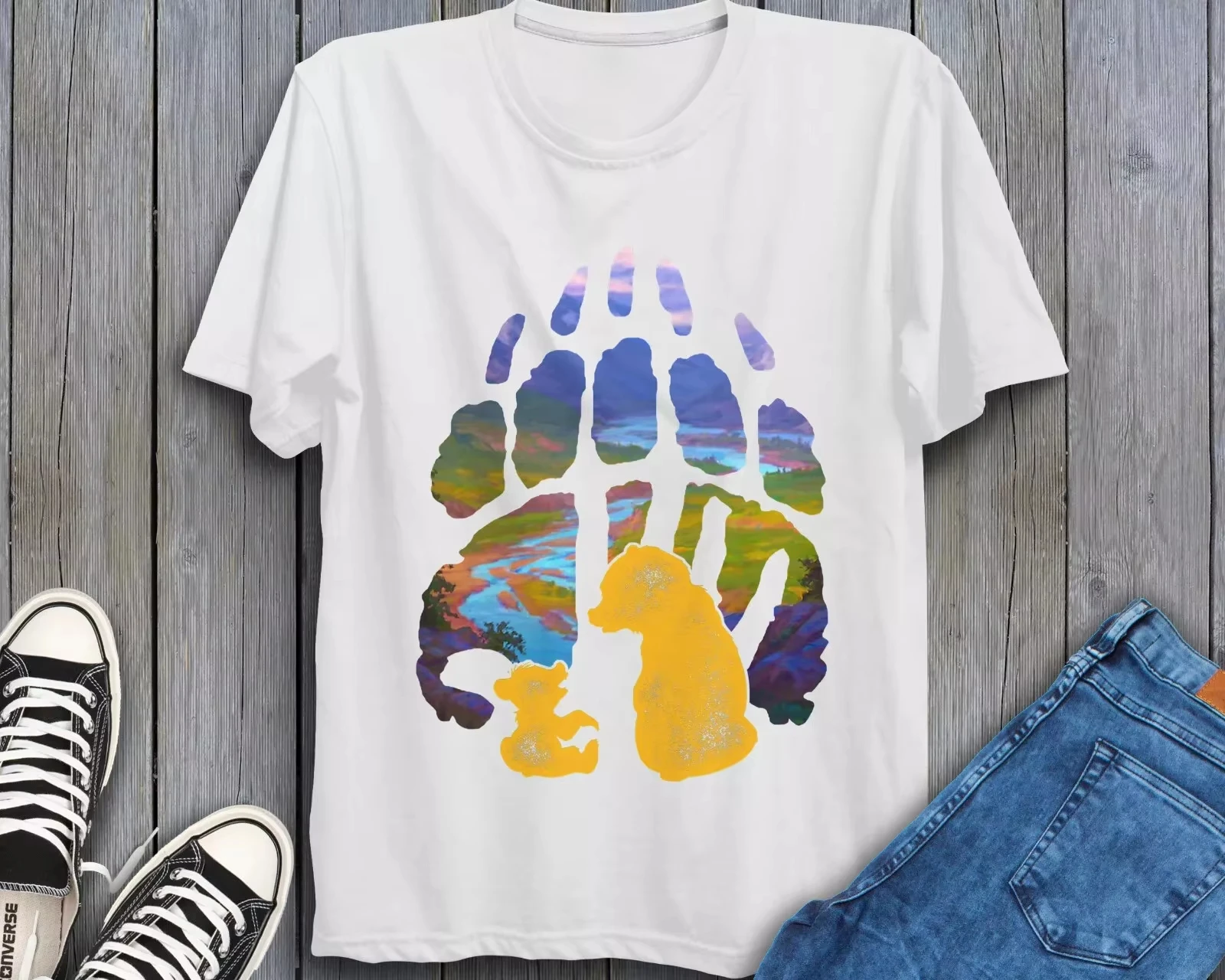 

Новая летняя мужская футболка с рисунком Disney Brother Bear, повседневная одежда для отдыха и тематических мероприятий, унисекс, из чистого хлопка, с короткими рукавами
