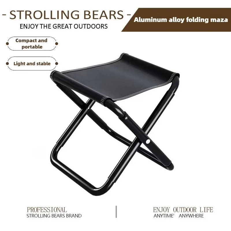 Portable Folding Chair Bench Fishing Stool Travel Camping Horse Stool Stools Train Subway Queuing Portable Stools Outdoor Tool