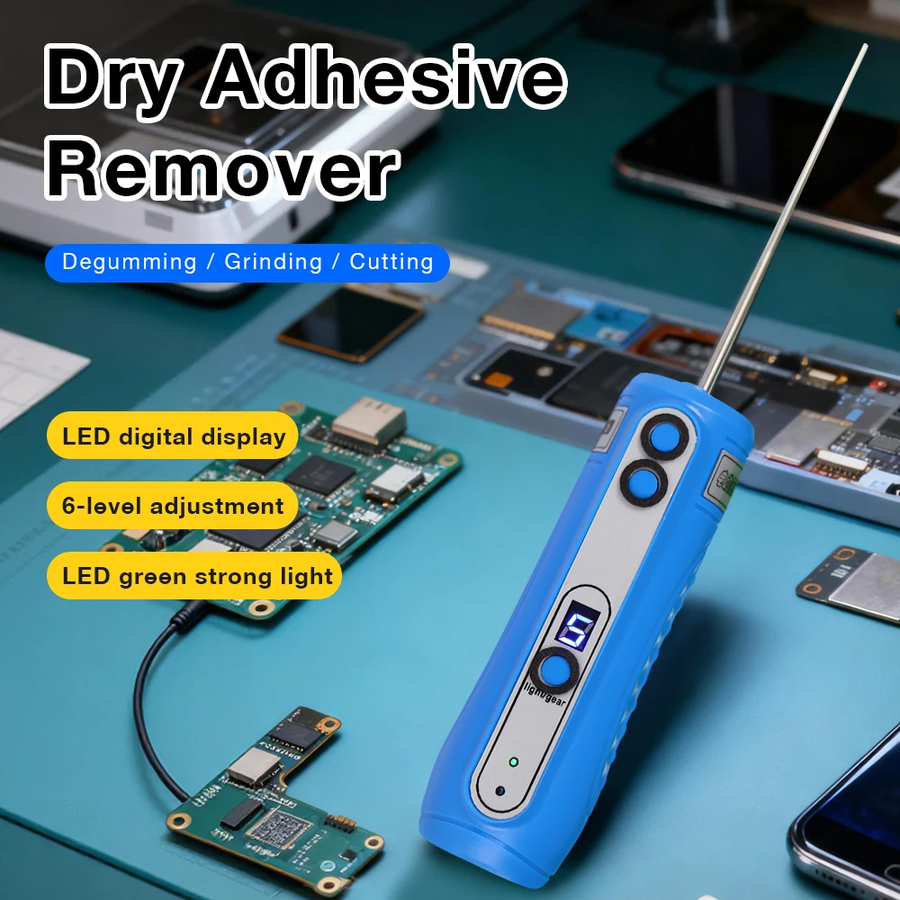 Electric Glue Remover 6-Speed Forward Reverse Rotation Type-C Charging 16H Battery for Phone Screen Repair Glue Remover Tool