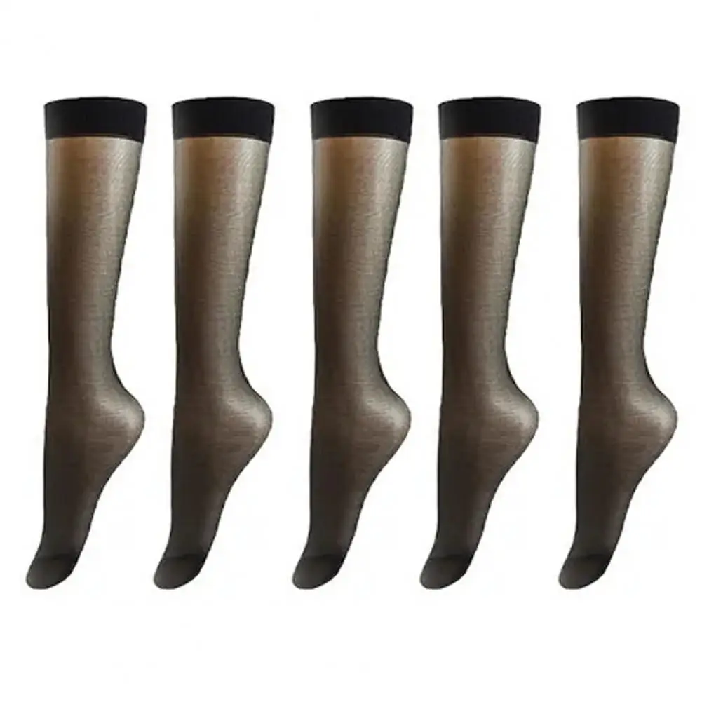 Transparent Super Elastic Stockings Ultra-thin High Elasticity Women's Stockings Anti-slip Breathable Calf Length Socks 5