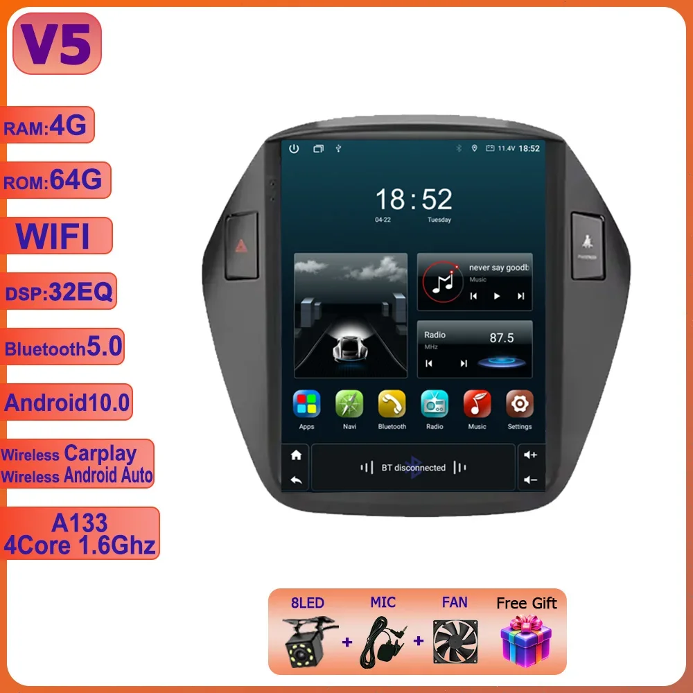 2Din dvd geen dvd Android 14 Auto Multimedia Speler Voor Hyundai Tucson 2 LM IX35 2009-2015 Tesla Stijl radio 4G Wifi Navi Carplay
