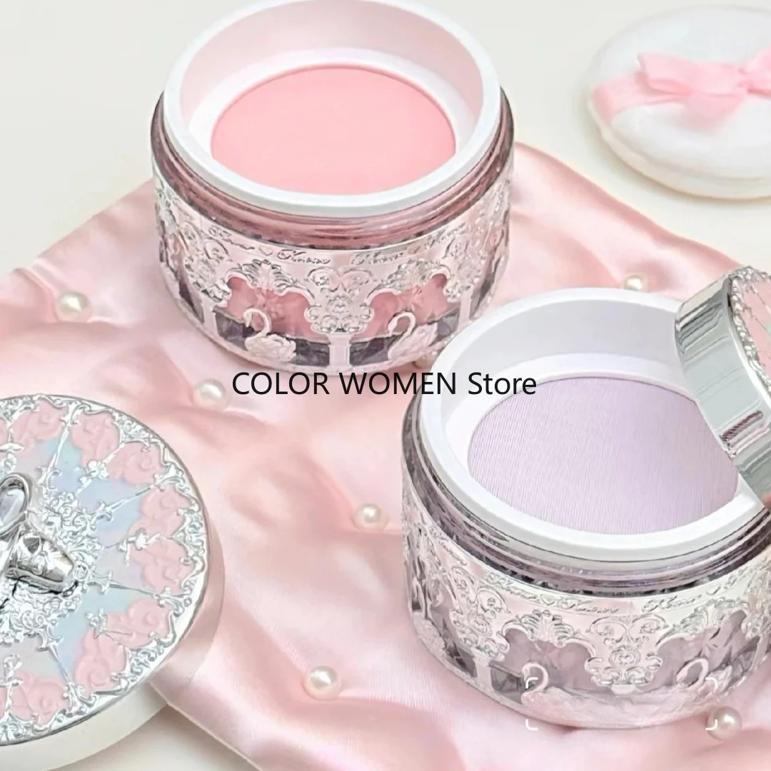 Flower Knows Swan Ballet Setting Loose Powder Makeup Matte Finishing Oil Control Fine Silly Texture Rose Scent Powder 12G/0.42OZ