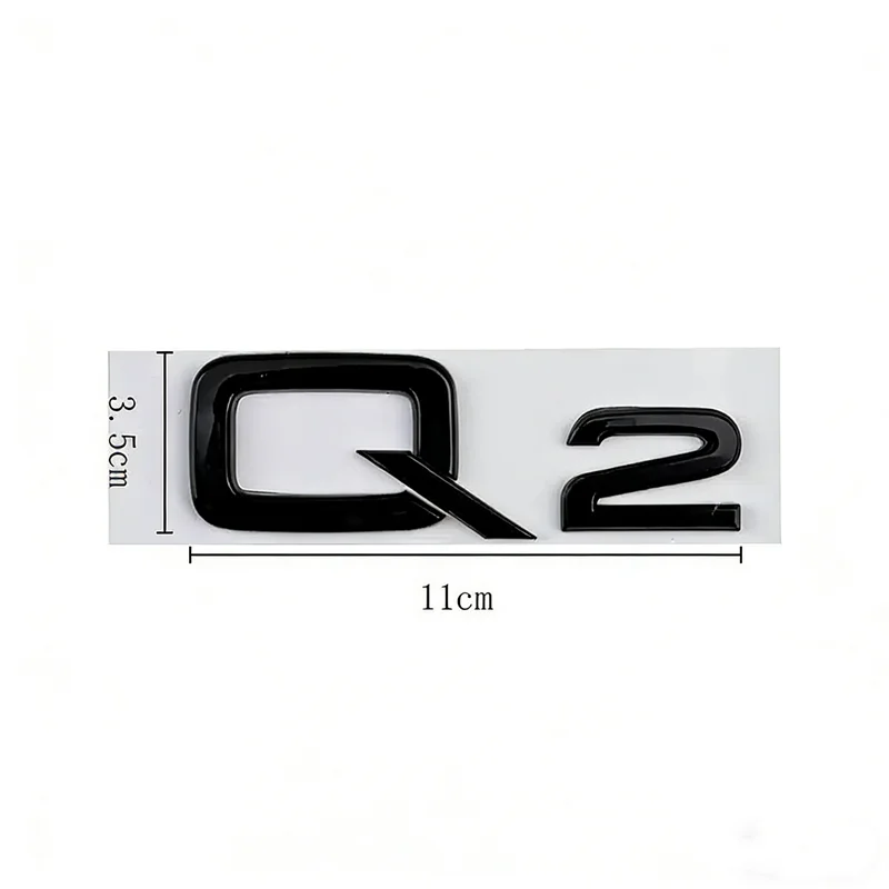 3D ABS Chrome Black Letters Numbers Car Rear Trunk Boot Emblem Sticker Badge For Audi Q2 Q3 Q5 Q6 Q7 Q8 Car Styling Accessories