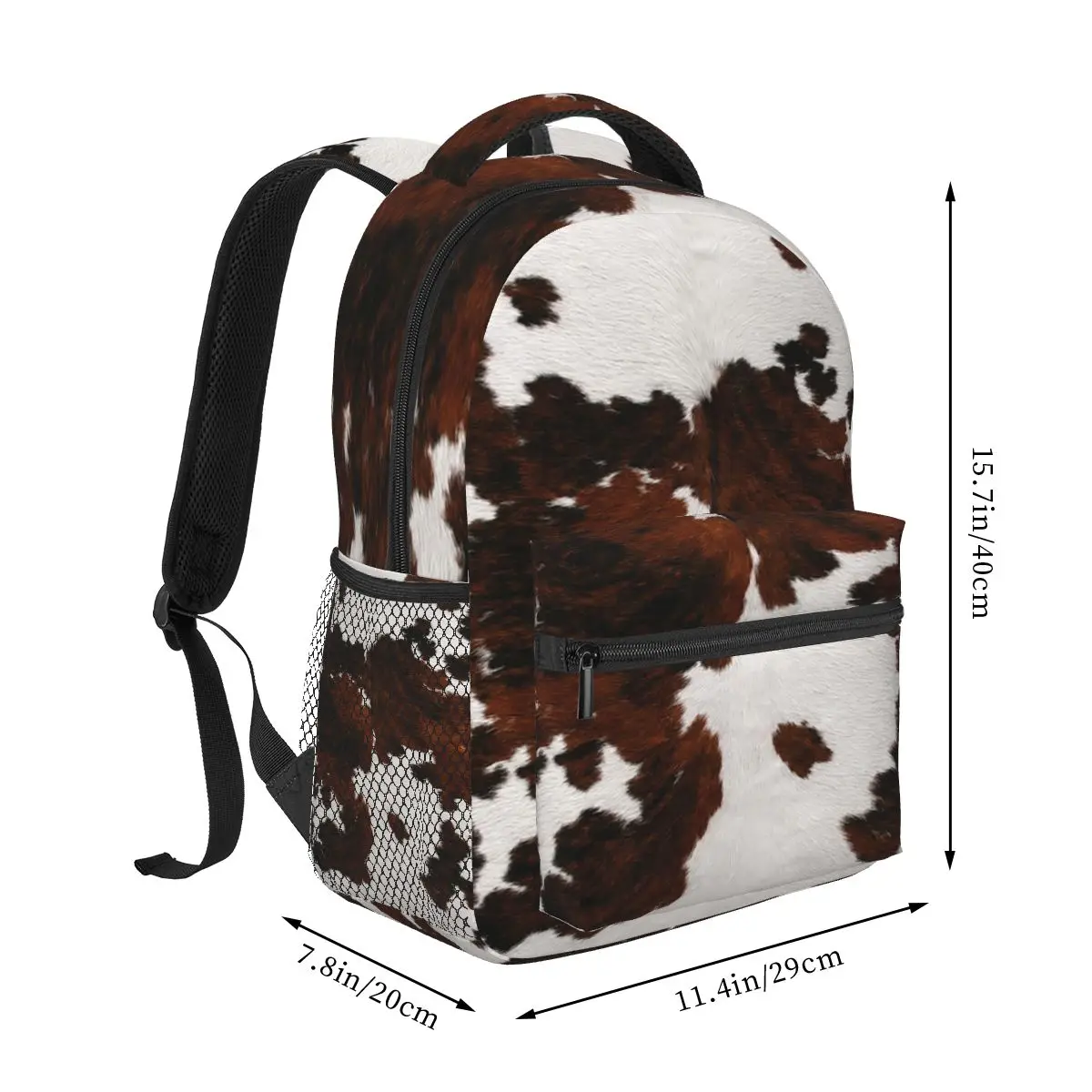 Cow Fur Cowhide Texture Cow Skin Backpack Hot Sale Daypack Large Capacity Children BookBag School Bag Shoulder Bags for Unisex