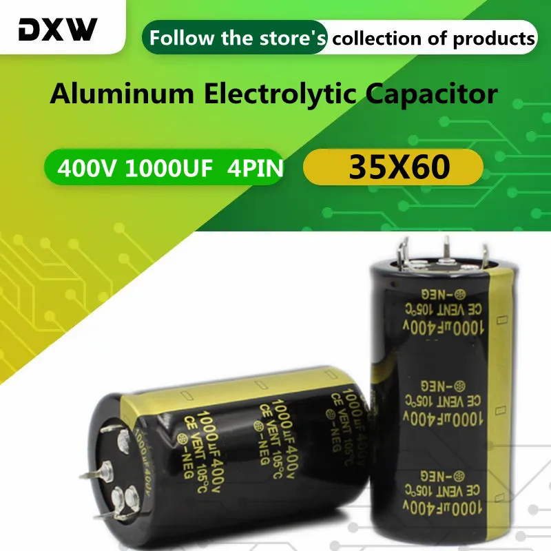 

1PCS/Lot 1000UF Aluminum Electrolytic Capacitor 4PIN 400V 1000UF 35X60 Inverter High Voltage Capacitor of Electric Welder