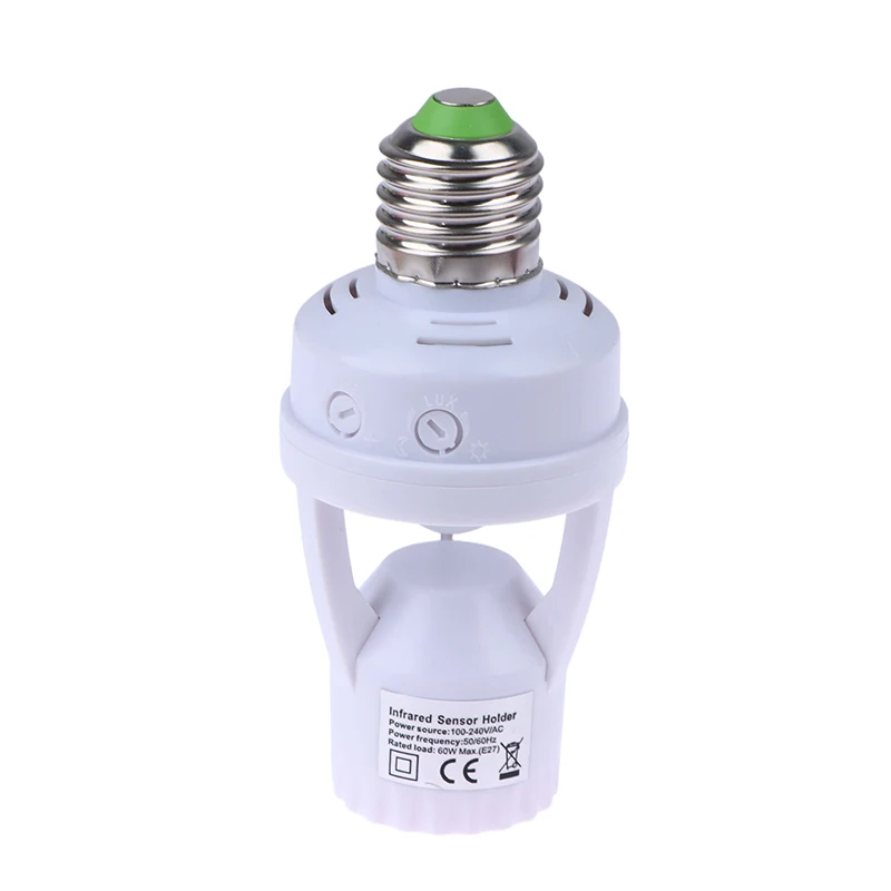 1 قطعة AC100-240V E27 محول مأخذ التوصيل مع PIR محس حركة LED قاعدة مصابيح مفتاح ذكي ضوء لمبة حامل مصباح