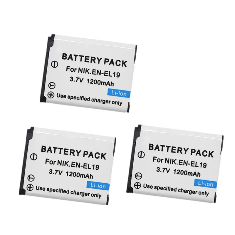 EN-EL19 Battery 1000mAh EN EL19 Rechargeable Batteries For Nikon Coolpix S32 S100 S2500 S2750 S3100 S3400 S3500 Camera Battery