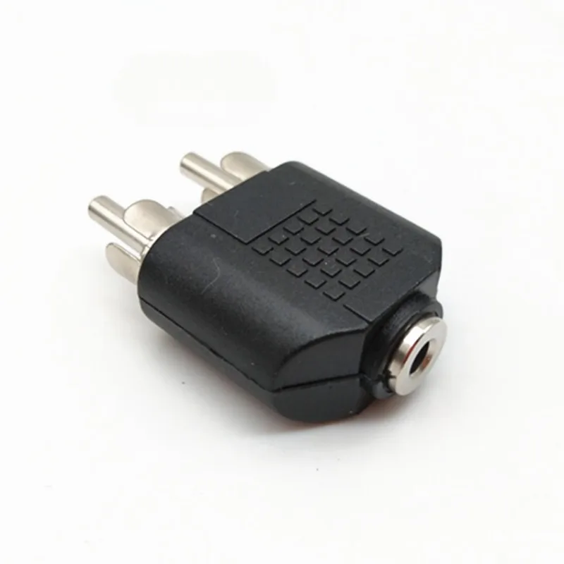 Connecteur audio stéréo femelle vers 2 RCA mâle, adaptateur et convertisseur pour haut-parleur, 3.5mm