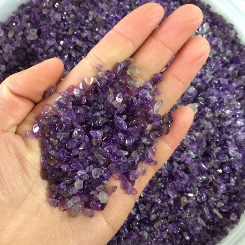 50g Natural Mini Amethyst Point Quartz Crystal Stone Rock Chips Lucky Healing