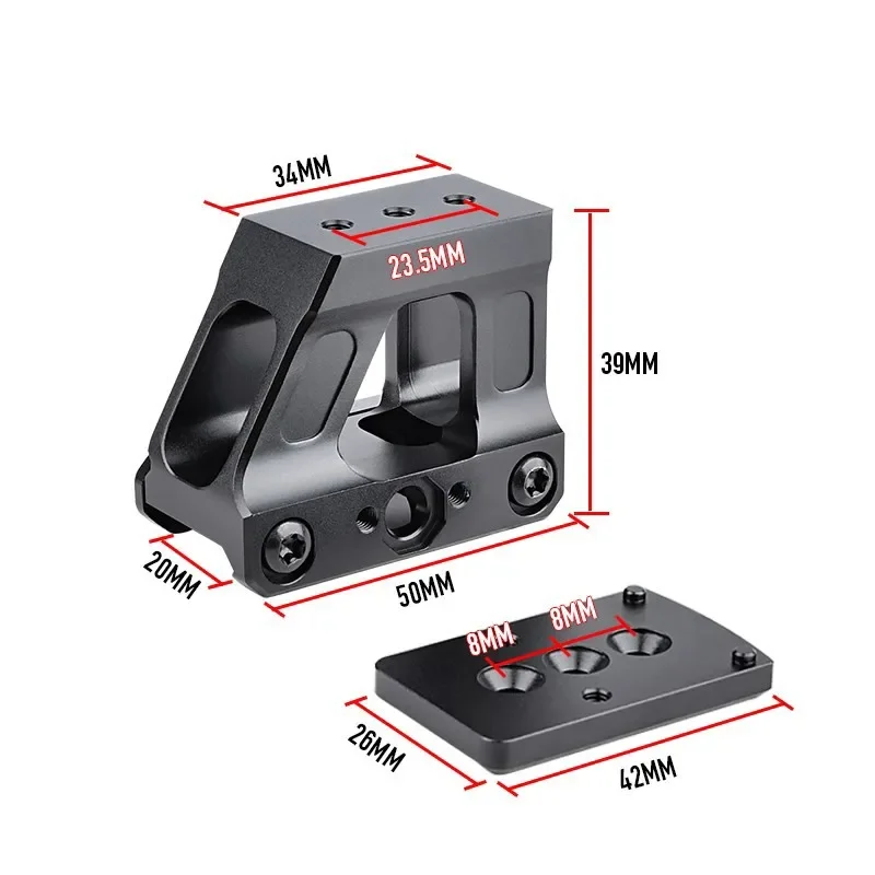 Tactical Metal Scope MRD Optic Mount For RM06 07 Red Dot Sight Elevated Base Fit 20mm Picatinny Rail Airsoft Hunting Riser