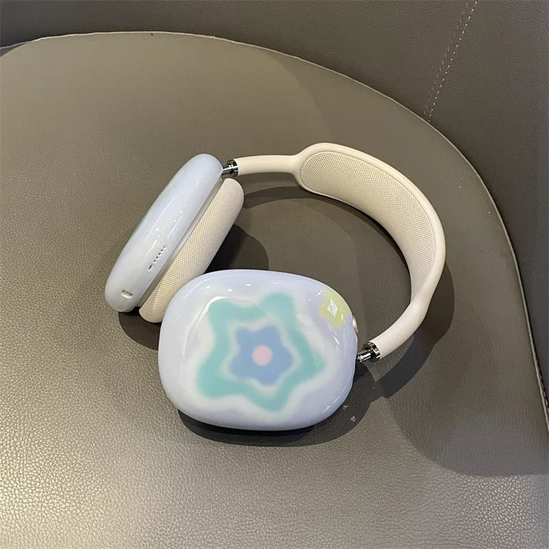 Cute Dyeing Flowers Airpods Max Headphones Case Cover Customized Airpods Cases Cute Headphones Pink Accessories Decoration